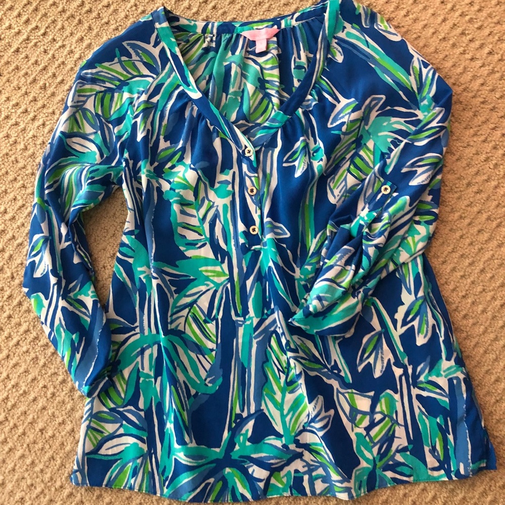 LILLY PULITZER Silk Blouse size small